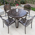 Outdoor cast aluminum table and chair sets