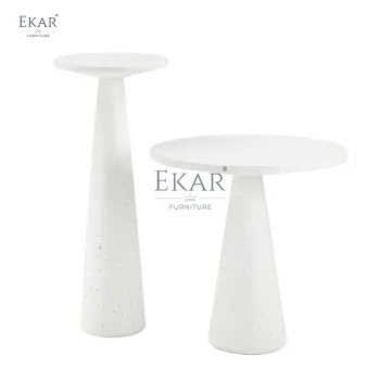 Unique Conical Wood Cement Corner Table for Modern Outdoor Design