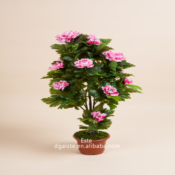 artificial flower bonsai peony /rose potted plant for wedding decoration