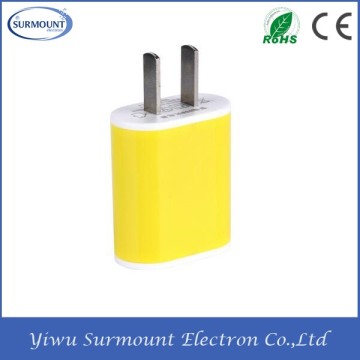 Portable Colorful 1 Port USB Socket Wall Charger For Mobile Phone