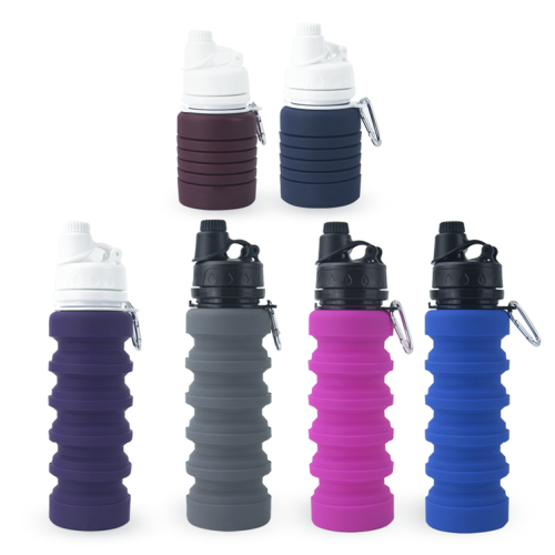 BPA Free Silicone Collapsible Sports Water Bottle