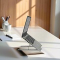 Tragbarer Computerständer aus Aluminium mit 6-facher Höhenverstellung