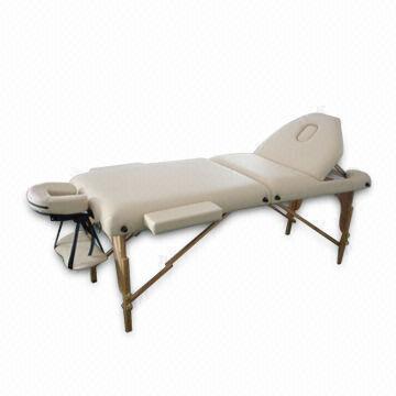 Three Section Folding Portable Wood Massage Table, with Ultra Soft Deluxe Face Cushion