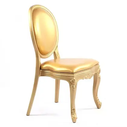 Gold Louis Ghost Resin Stackable Banquet Chairs for Events