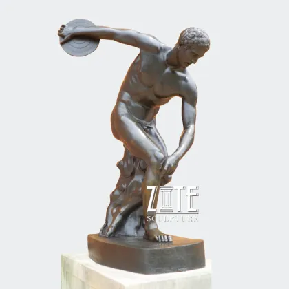 Myron famous design life size discobolus sculpture bronze man the discus thrower statue