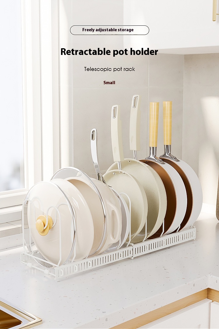 Telescopic Metal Pot Lid Rack Organizer