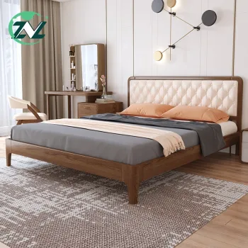 Wooden Frame Stable Structure Ash Wood Bed