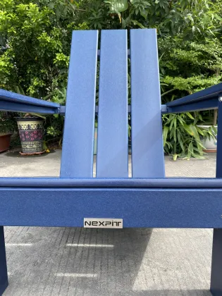 Blue High-Density Polyethylene (HDPE) Adirondack Chair for Fire Pit Table