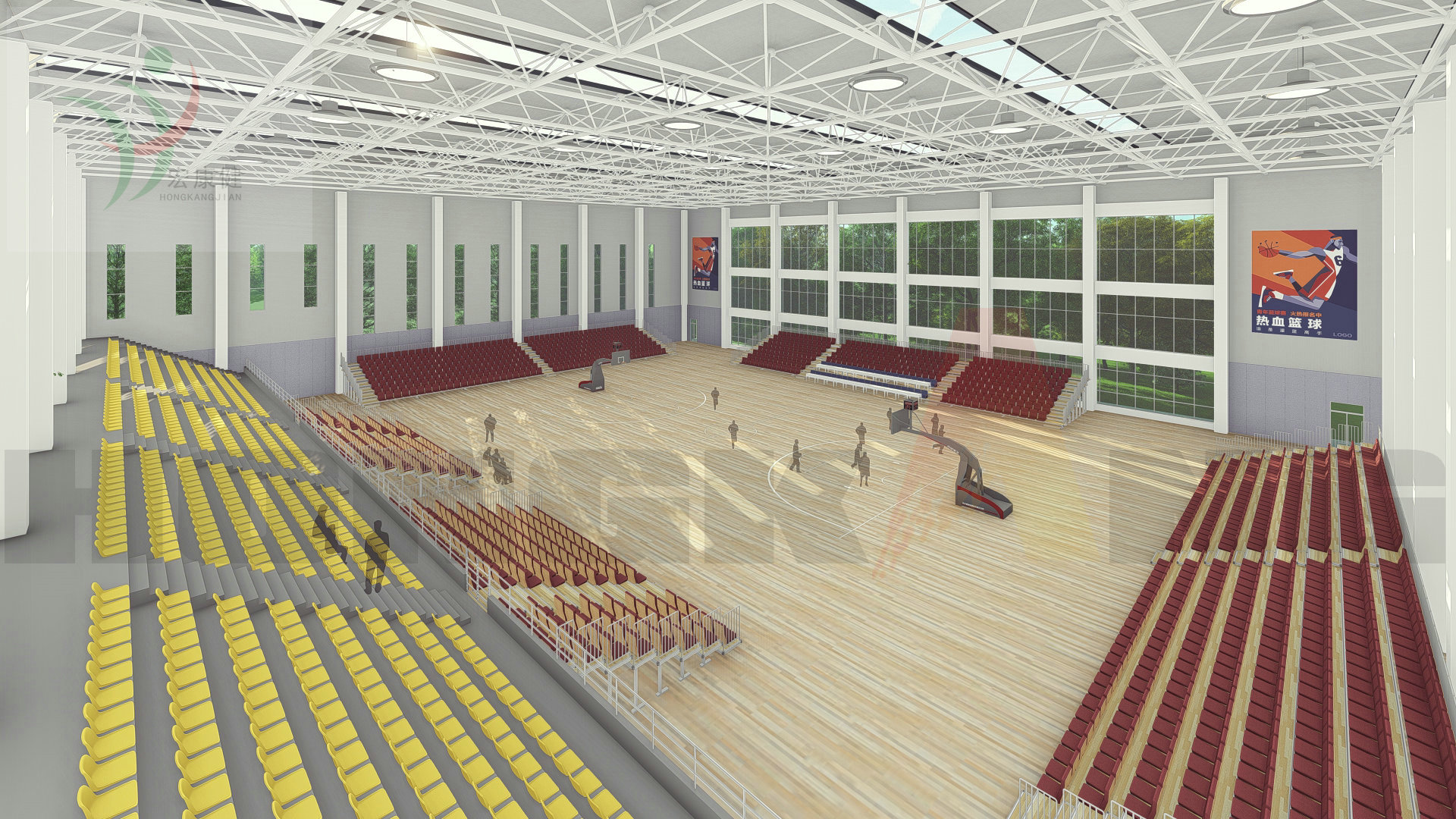 Floating Wood Sports Floor for Basketball