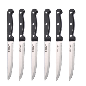 QXF Plastic Handle 6 Piece Western Steak Knife Set - Promotional Gift Item