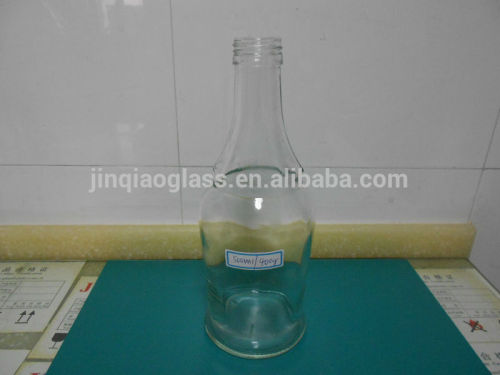 500ml empty clear glass liquor bottle