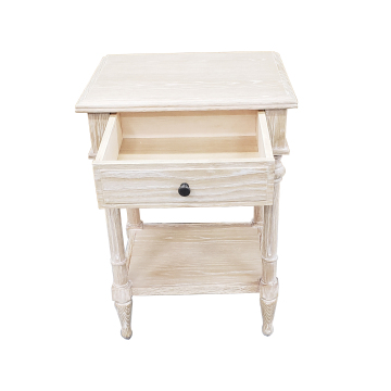 Mrs. Woods Affordable White Oak Wooden Bedside Tables and Pedestals