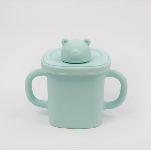 Custom Bear-Shape 2-in-1 Sippy Cup Silicone Snack Cup