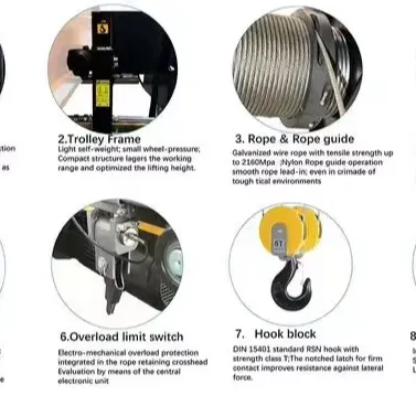 European Electric Chain Hoist Cranes for Workshops and Manufacturing Plants