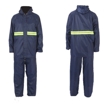 Split Oxford Fabric Reflective Strip Warning Raincoat - Men's Waterproof Raincoat