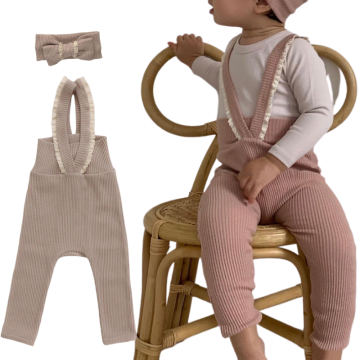 Toddle Knitted Skinny Plaid Pants, Lace Overall Leggings, Solid Color Children's Pit Strap Trousers, Elastic Suspenders Tights: Stylish Kids' Clothing Collection