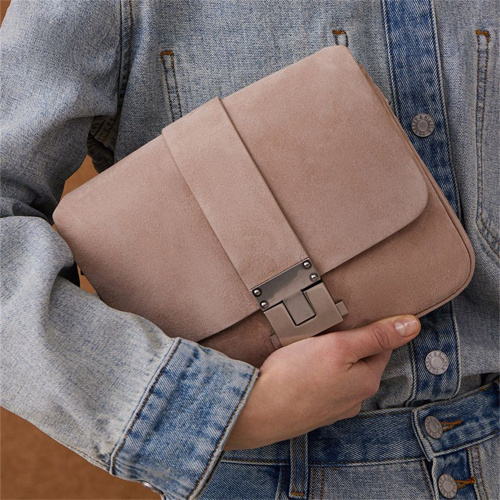 Retro Style Genuine Leather Suede Pillow Shoulder Bag