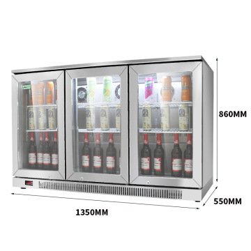 Wholesale 3 Glass Door Display Refrigerator Freezer for Bar/KTV, 350L Commercial Beer Cooler