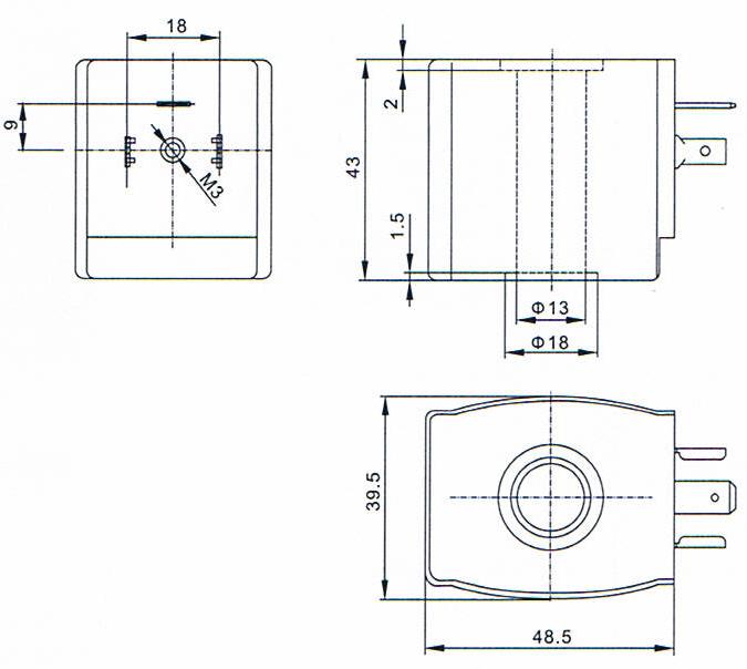 Overall dimension of DIN43650A best nr.210b refrigeration solenoid coils