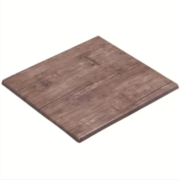 Durable Coffee Shop Table: Antiqued Wood Resin Square