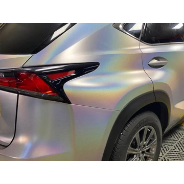 Rainbow laser matte branco carro envoltório vinil