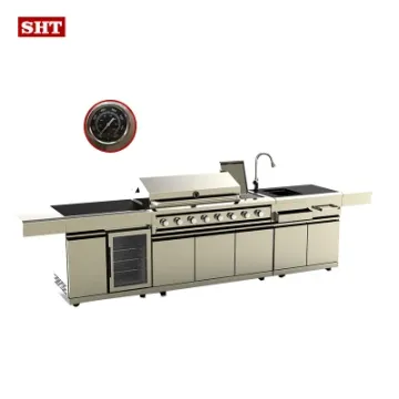 Modual Combination Design BBQ Grill Cabinet with Wine Cooler