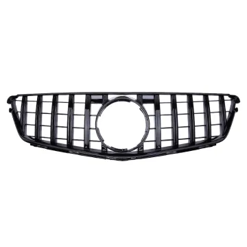 Black New Grille for Mercedes-Benz C-Class W204 Front Replacement