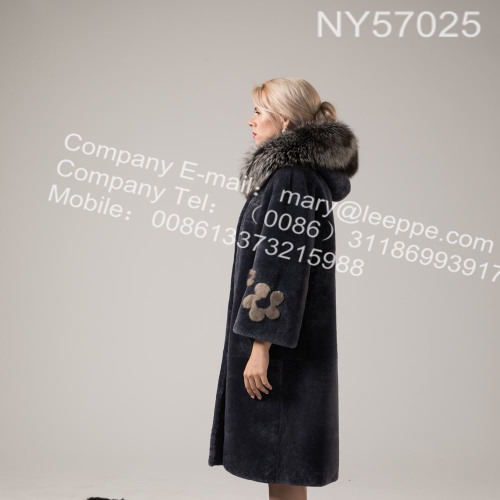 Australia Merino Shearling Long Coat For Lady