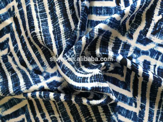 Polyester ITY satin chiffon fabric/SS16 new printed Polyester Wool satin chiffon /15D+15D Polyester wool satin Chiffon