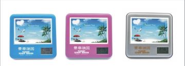 Perpetual Digital Desk Calendar, Fashionable Colorful Pen Container With Photo Frame