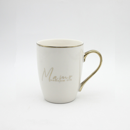 Amazon Top Vender Gold Rim White Ceramic Mug