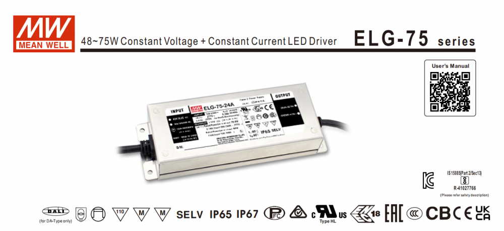 meanwell IP65 LED driver for street light