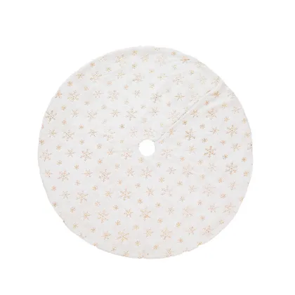 High Grade Long White Plush Christmas Tree Skirt for Ornament Decoration