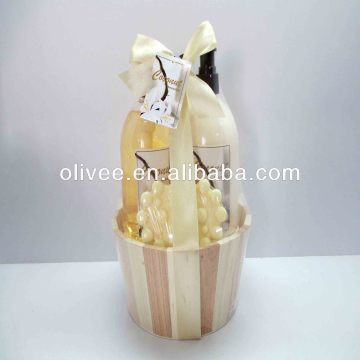 skin whitening bath soap in wooden tub