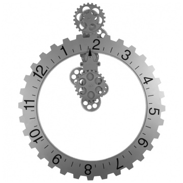 Reloj de pared de engranaje de metal de estilo ordinario