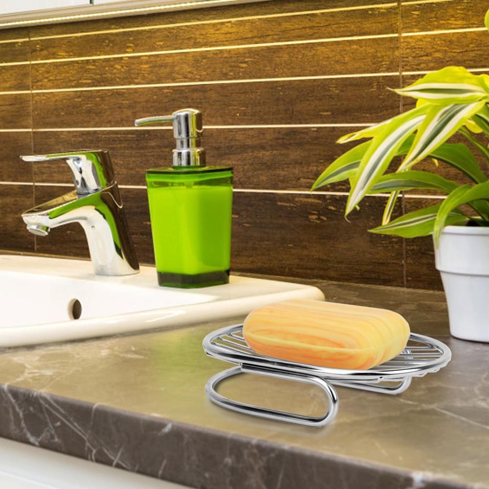 Creative use of bathroom stainless steel soap rack