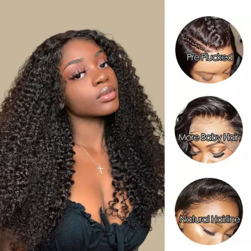 Wholesale Vendor Best Wig Kinky Curly 4x4 Closure Wig Unprocessed Pre Plucked Lace Human Virgin Brazilian Hair Straight Wig