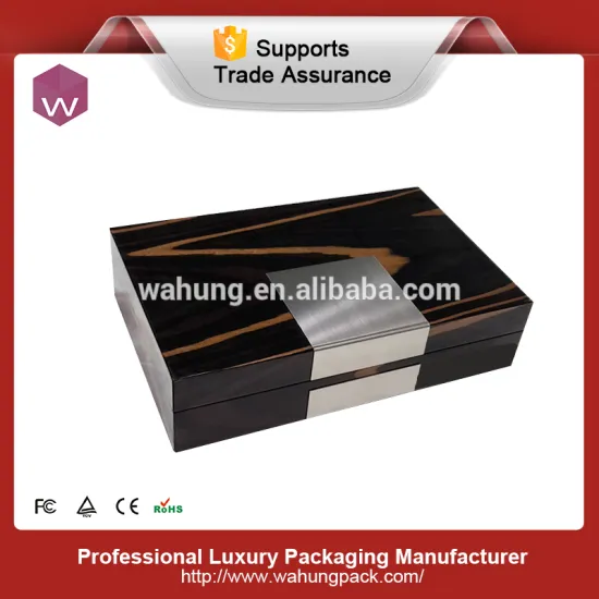 custom logo printed wooden jewelry packaging boxes