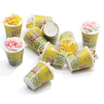 100 pz Colorful Foodlittle Popcorn Resina Charms Decorazione fai da te Artigianato Simulazione Cibo Bambini Dollhouse Ornament Accessori