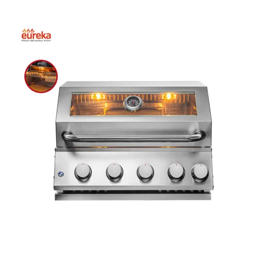Stainless Steel Window Design Built In 4 Burners Gas Grilling Accessories Bbq Grills Outdoor