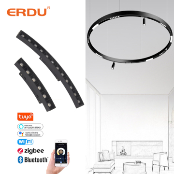 Erdu Black Aluminium LED Magnetyczne światło ścieżki - 80 cm, 100 cm, opcje średnicy 120 cm