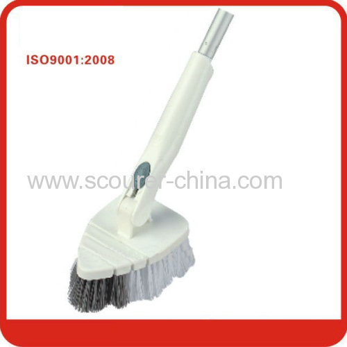 Light Grey+white Multi-function Plastic Bathroom Brush With Grey+white Pp Bristles Head 