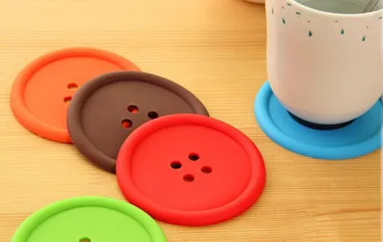 Creative household goods circular silicone insulation pad coaster, custom silicone coasters, silicone rubber coaster