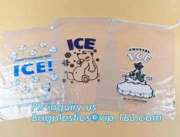 LDPE ice cubes packing carry out bags, insulated dry cold ice bag/Transparent LDPE Wicket bag, ice cube bags