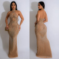 Party Wear Silver Black Sleeveless evening Dress