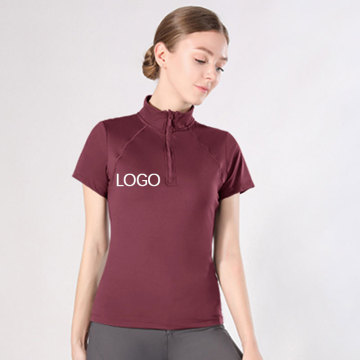 Anpassade toppar Kvinnor Kort ärm Equestrian Clothing Tops