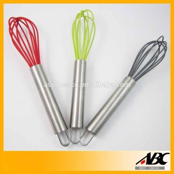 Low Price Silicone Mini Egg Beater with Stainless Steel Handle