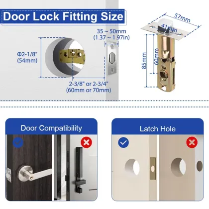 Smart Round Digital Knob Password Code Indoor Door