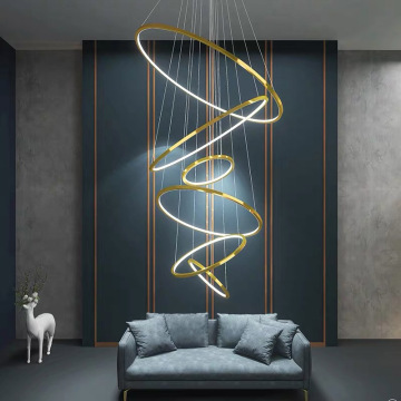American Style 3 Ring Modern Aluminum Acrylic Chandelier for Kitchen