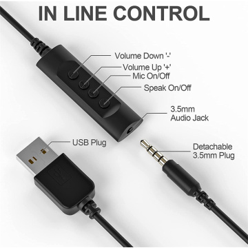 En stock 3.5mm et casque USB pour le centre d&#39;appels de bureau Skype